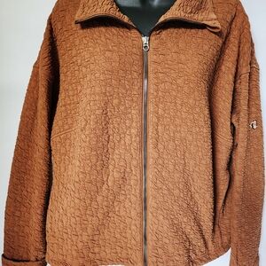 Lululemon Athletica Brown Rippled Jacket Size 10 VGUC FALL MUST-HAVE COAT